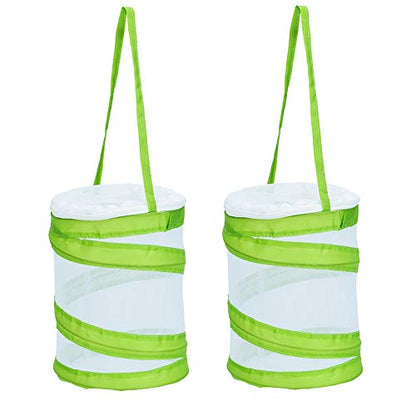 RESTCLOUD 2-Pack Mini Butterfly Habitat, Insect Mesh Cage, Bug Terrarium Pop Up 5.5" x 7" Tall (Pack of 2)
