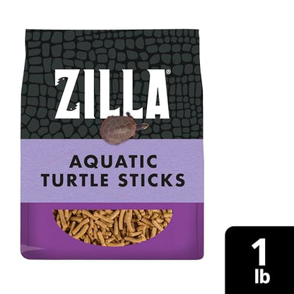 Zilla Pet Aquatic Turtle Sticks, Natural with Added Vitamins and Minerals, Nutrient-Rich Floating Food for Turtles, 1 lb - size: 1 Pound (Pack of 1)