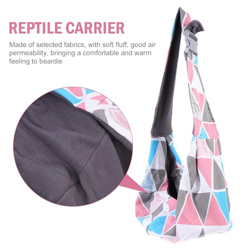 Abaodam Adjustable Shoulder Strap Reptile Carrier Bag for Bearded Dragon Small Polyester Travel Pouch Cozy and Warm Pet Sling for Walking and Outing