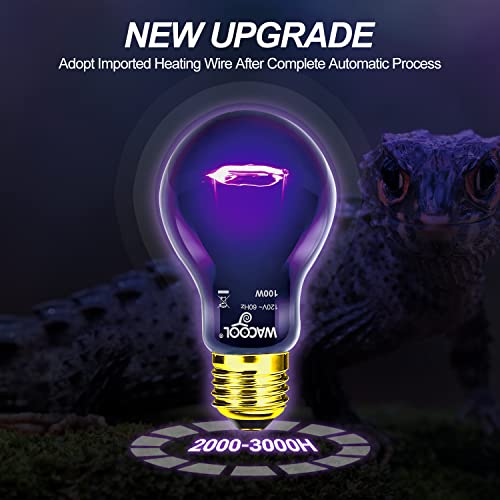 Cricket Calcium Powder Mixer for Reptiles with 4Pack Reptile Night Heat Lamp, 100W Night Heat Lamp for Reptiles & Amphibians,Simulate Nature Moonlight Purple Night Light for Bearded Dragon Lizard Sna