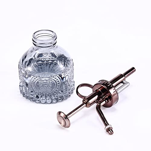 Glass Plant Mister - 6.5" Green Glass Water Spray Bottle with Gold Top Pump, Small Plant Sprayer for Indoor/Outdoor House Plants (Gray+Bronze)