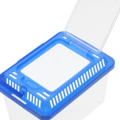 Artibetter 8pcs Large Turtle Habitat Box with Handle, Sturdy Reptile Breeding Container for Home and Travel, Plastic Tortoise and Spider Feeding Enclosure