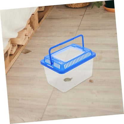 Portable Fish Tank with Lid Clear Durable Plastic Aquarium for Goldfish Turtles Reptiles Pet Habitat with Handle Versatile Transport Box for Pets