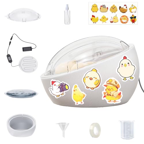 Egg Hatcher,Home Backyard Fun Hatch Kit, Real Eggs Incubation Science Test, Small Egg Incubator with Temperature Control, Easy Hatching Easter Day Eggs Quail Chick Turtle Parrot Reptile