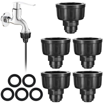 5 Pack US Standard 3/4" to 1/4" Faucet Adapters with Rubber Gaskets,1/4 inch Irrigation Tubing Fittings Garden Faucet to Hose Adapter for 1/4 Inch Drip Irrigation Tubing Garden Irrigation System - size: 5 Pack 3/4" to 1/4" Faucet Adapters