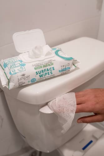 Juniper CLEAN 1 Pack Surface Wipes with Bleach, All-Purpose Cleaner for Bathroom, Kitchen, Office, 72 Count Soft Flow, Fresh Scent, Lint Free & Durable - size: 72 Count (Pack of 1)