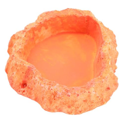 POPETPOP Reptile Feeder Bowl for Lizard Turtle Skid-Resistant Easy-Clean Odorless Food Water Storage Basin