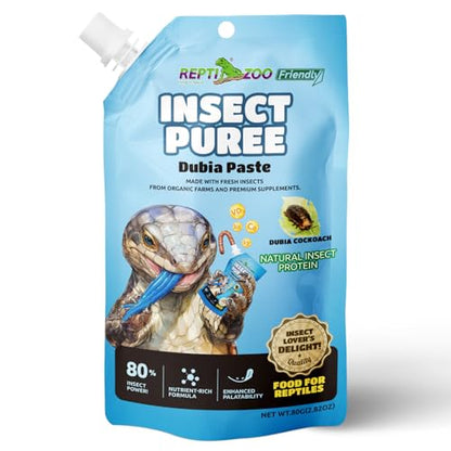 Crested Gecko Food Insect Puree, Dubia Paste Reptile Food Made with Fresh Insects Gecko Food Complete Diet 2.82oz