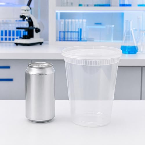 Deli Cups with Fabric Vented Lids, 32 OZ, 10 Pack | Culture Cup Mesh Container