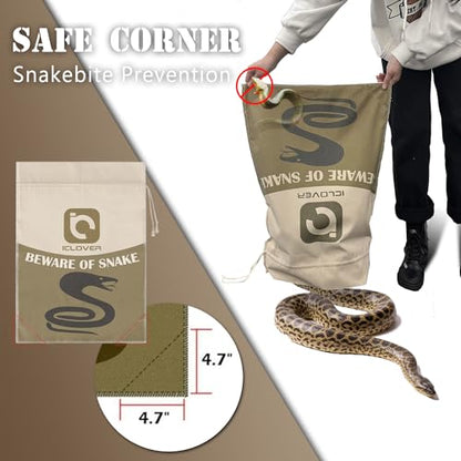 IC ICLOVER Snake Reptile Bag with Drawstring, Rattlesnake Bag for Transport | 20 x 28 Inch, with Sewn Bottom Safe Corners, Snake Bags for Moving Transporting Capturing Hunting Catching Large Reptile Sack