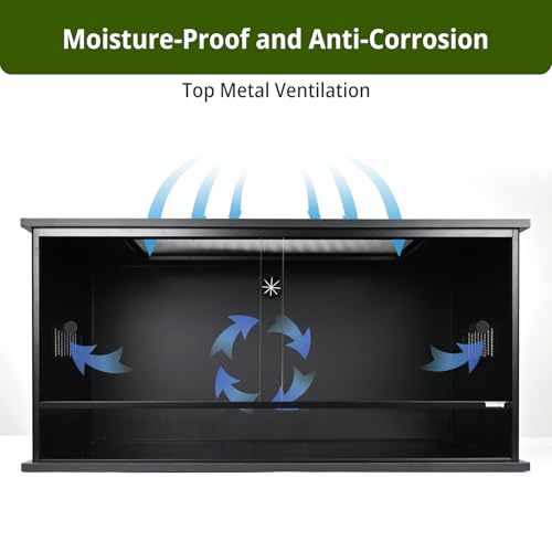 36x18x18 Inch PVC Reptile Enclosure,50 Gallon Reptile Tank Cage for Snake,Ball Python,Bearded Dragon,Gecko,Lizard,Turtle with Front Sliding Door and Top Screen Ventilation