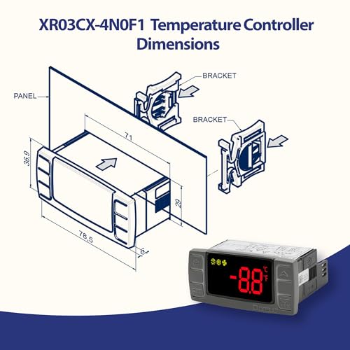 XR03CX-4N0F1 120V Temperature Controller Compatible with Dixell, NTC Probe | 120V 50/60Hz, compatible with Dixell XR03CX-4N0F1, single NTC probe, alarm relay, digital display - style: XR03CX-4N0F1