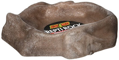 Zoo Med Repti Rock Reptile Water Dish for Fish, X-Small,Black - size: X-Small
