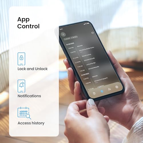 Lockly Secure Pro Wi-Fi Smart Lock with Handle | Keypad Keyless Entry Door Lock with Fingerprint,App Remote Control, Works with Alexa and Google, Auto Lock - color: Matte Black