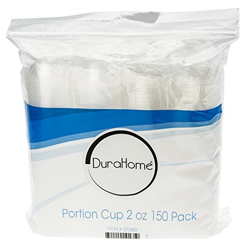DuraHome Plastic Portion Cups with Lids 2 oz. Pack of 150 Leakproof Jello Shot Cup Mini Containers for Salad Dressing Sauce Condiment Snack Souffle and Salsa, Disposable - style: 150 Sets - 2oz.