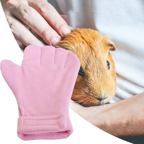 Small Animal Handling Gloves Quick-Dry GentleTouch Pet Mittens | Small Animal Handling Protection Glove for Bunny Sugar Glider Bird Parrot Hedgehog Squirrel Reptile Snake Lizard Grooming - color: Pink