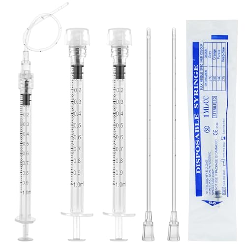 10 Pack 1ml Luer Lock Syringe - Syringes for Liquid with Soft Tube - Individually Pcakaged，Scientific Labs and Measuring, Refilling Inks - style: 1ml - 2.0mm Tube