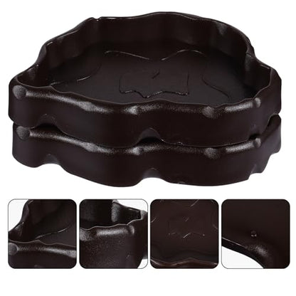 SHINEOFI 2pcs Reptile Feeding Bowl Lizard Worm Dish Gecko Pet Cage Feeder Smooth Surface Synthetic Resin Water Dish Safe for Reptile Feeding
