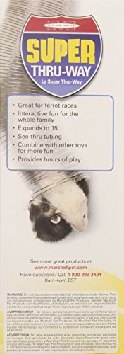 Marshall Pet Products Super Thru-Way - 15-Foot Interactive Tunnel for Ferrets and Small Pets, Durable and Flexible Design, Encourages Play and Exploration