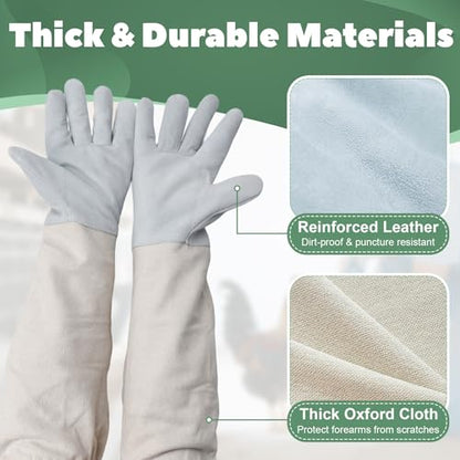 2 Pack Chicken Handling Gloves,Extra Long Scratch Proof Gloves for Chicken Handling,Puncture Resistant Glove for Prevent Chickens Scratch,Bite Proof Glove for Chickens,Bird,Cat