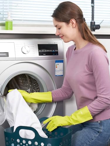 LANON wahoo Cleaning Gloves with Cotton Flocked Liner,Bud Tender,Small | Skin-Friendly,Dish Washing,Reusable,Latex Free,DEHP-Free,Non-Slip,Dishwashing Household Kitchen Gloves - color: Bud Tender, size: Small (Pack of 1)