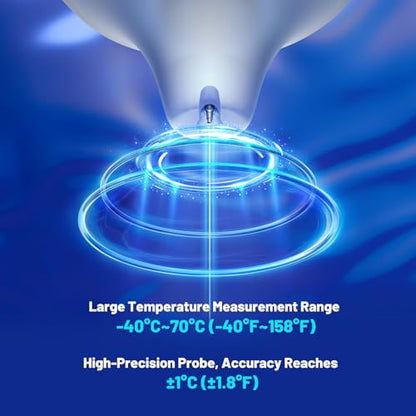 Solar Pool Thermometer, Smart Wireless Digital Pool Thermometer Easy Read, IPX8 Waterproof Water Temperature Monitor for Hot Tub, Bath, Swimming, Pond