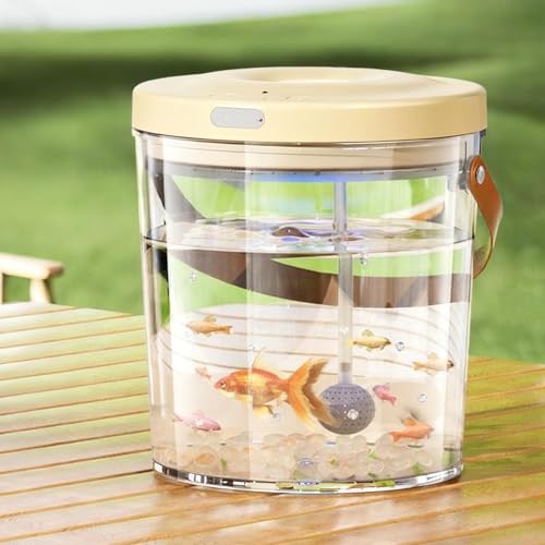 Travel Fish Tank with Light Quiet Clear Oxygen Circulation Aquarium | 2000mAh Fish Container for Bait Fishing Kids Indoor Outdoor Sensory Play Reptile