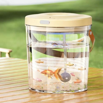 Travel Fish Tank with Light Quiet Clear Oxygen Circulation Aquarium | 2000mAh Fish Container for Bait Fishing Kids Indoor Outdoor Sensory Play Reptile