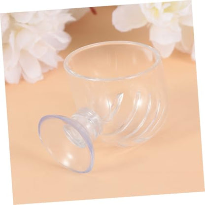 Red Acrylic Automatic Fish Feeder Cup for Aquarium Shrimp and Fish Feeding Worms Small Red Feeding Dish Suitable for Tank Use