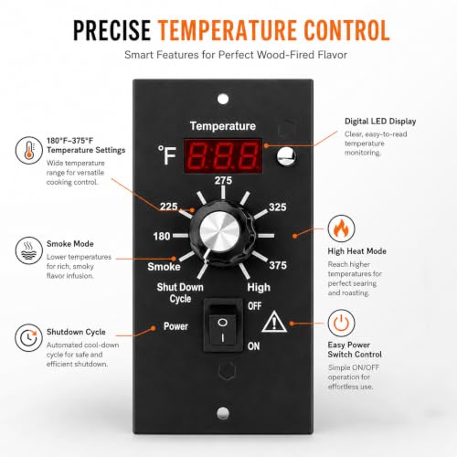 Digital Thermostat Controller, LED Display Temperature Control Panel Barbecue Grill Replacement Part, Replacement Thermostat Kit Parts Digital Pro Controller for All Traeger (with 7'' Probe Sensor) - size: with 7'' Probe Sensor