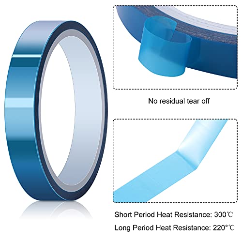 Outus 6 Rolls 20mm High Temperature Tape Heat Vinyl Press Tape Heat Resistant Sublimation 3D Printing for Transfer Electronics Masking - size: 20 mm