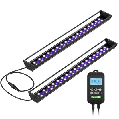 PAIZOO UVB Light for Reptiles, 2-in-1 LED Full Spectrum Reptile Light Kit | 2-Pack 16" UVB reptile light kit, 4 Preset Modes Cover Ferguson Zone Timer Reptile Lamp Great for Most Reptiles - size: PZUV-80B (2-Pack)