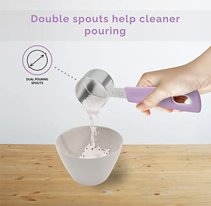 Measuring Cups and Measuring Spoons Set of 14 - Stainless Steel Measuring Cups and Spoons Set, Includes 1/8 Teaspoon Measuring Spoon, 1/8 Cup Measuring Cup, Leveler Dry (14,Cotton Candy) - color: Cotton Candy