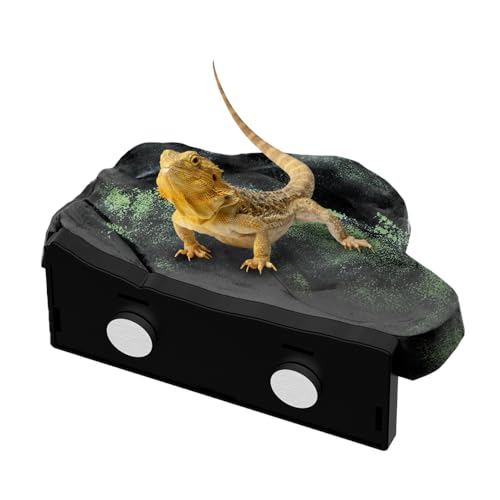 Magnetic Reptile Climbing Ledge, Rock Small Animals Basking Platform | Wall Mount, Detachable, Strong Magnetic Attachment, Vertical Space Saving - size: L