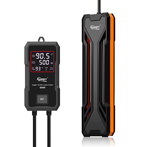 hygger Aquarium Heater 300W/500W/800W/1000W, Submersible Fish Tank Heater | with Digital LED Controller and Intelligent Leaving Water Automatically Stop Heating System, for Freshwater and Saltwater - size: 500W for 65-135 Gallon