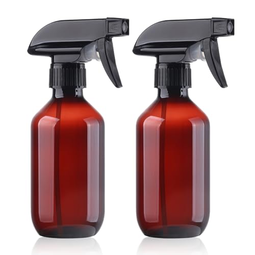 Teyssor Spray Bottles Water Spray Bottle - BPA Free - 10 oz/300 ml Plastic Refillable Containers Fine Mist Small Spray Bottle with Adjustable Nozzle for Hair, Cooking, Cleaning - color: Brown-2 pack