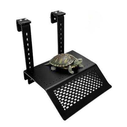 Hanging Acrylic Turtle Basking Platform Adjustable Height Turtle Dock with Ramp Perforated Floating Basking Shelf for Aquarium Water Tanks Reptile Terrapin Rest Sunning Spot (7.87x4.53x9.84 inch) - size: 7.87x4.53x9.84 inch
