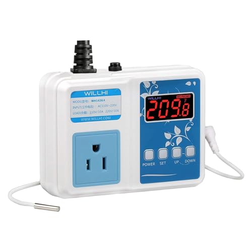 WH1436A 10A Temperature Controller 110V | Digital Thermostat Switch Sous Vide Controller NTC 10K Sensor Improved Version