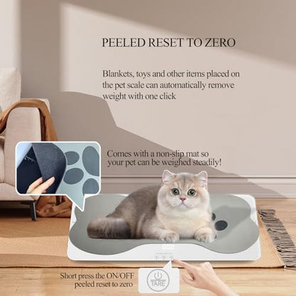 Digital Pet Scale Measuring Range 0.45lbs-220lbs Digital Pet Scale for Small-Medium Dogs/Large Cat Dog Scale is not Suitable for Large Dogs (White) - color: white