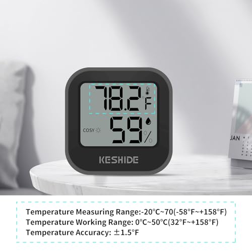 Digital Hygrometer Thermometer for Room Temperature Humidity Meter Indoor Thermometer Accuracy Calibration LCD Temperature Sensor, Bedroom, Baby Room, Office, Greenhouse, Cellar