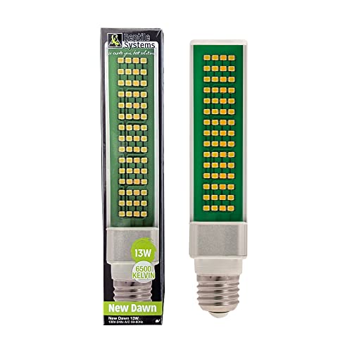 Reptile Systems New Dawn LED Compact – Balanced 6500K 13w Light for Enclosure Illumination – Compact Fixture for Terrariums & Vivariums – Enhances Clarity & Display - size: 13 Watts