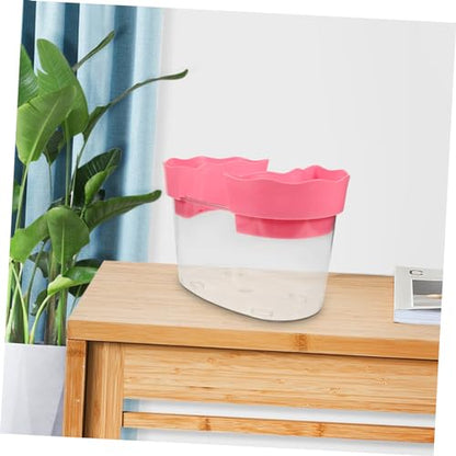 Small Plastic Fish Tank Clear Aquarium for Betta Turtles Reptiles Stylish Desktop Aquarium for Home Office Garden Decor Fish Supplies