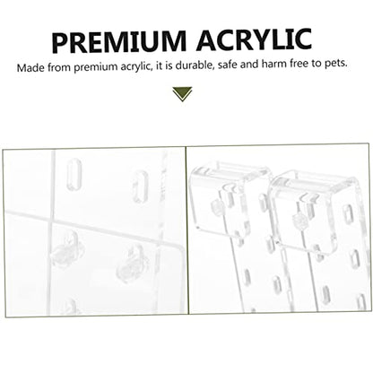 GALPADA Acrylic Turtle Basking Platform Wall Hooks Tortoise Floating Dock for Reptiles Climbing Ramp for Turtle Tanks - size: 17.5X15.5X12CM
