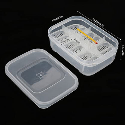 12 Grids Snakes Gecko Lizards Eggs Incubator Tray Hatcher Box Thermometer Observation Reptiles Birth Convenient Storage