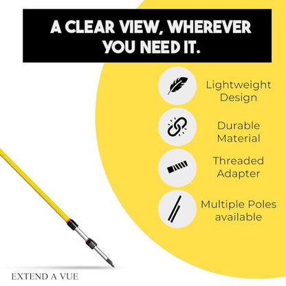 Inspection Mirror - Telescoping Heavy Duty, Lightweight & Durable, 4 ft - 12 ft Pole, 8 x 10 inch Acrylic Mirror - size: 8 x 10 inch Acrylic Mirror, style: 4 ft - 12 ft Pole