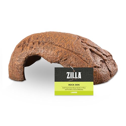 Zilla Rock Den, Naturalistic Rock Décor, Ideal Hideaway for Snakes, Skinks, Geckos, Bearded Dragons, Large - size: Large