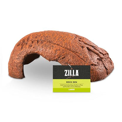 Zilla Rock Den, Naturalistic Rock Décor, Ideal Hideaway for Snakes, Skinks, Geckos, Bearded Dragons, Large - size: Large
