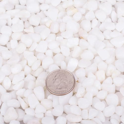 2.0 LB White Aquarium Gravel Pebbles 3/8", Natural Decorative Aquarium Substrate Small River Rocks, Mini Pebbles Stone for Fish Tank, Aquatic Plant Bonsai, Hydrophyte