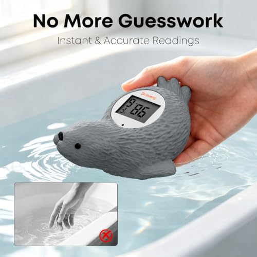 Doli Yearning Baby Bath Thermometer Baby Safety Water Thermometer for Kids | ±1℉ Accuracy; Long Battery Life; BPA-Free; Rapid Response - color: Grey