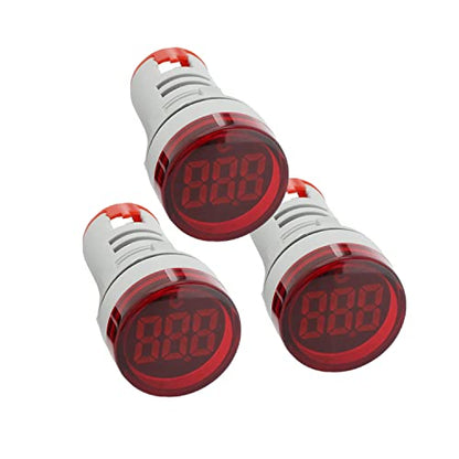 Digital LED Thermometer Display with Indicator Light, 22mm (7/8 inch) Mounting Hole, Energy-Saving Design, Temperature Range -20°C to +199°C Red (3 Pack) - style: Red -Thermometer
